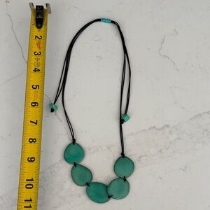 Handcrafted Teal Disc Necklace by